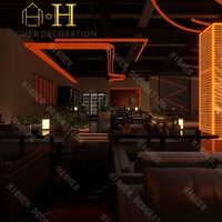 Décoration intérieure moderne pour bar lounge et boîte de nuit avec éclairage LED et mobilier de bar