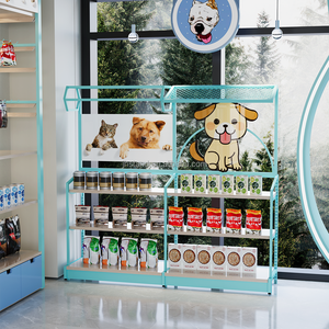 Fábrica lindo diseño comida para mascotas juguetes tienda estantes de exhibición serpiente contador tienda emergente diseño encantador Color azul para mascotas tienda de exhibición - Product Image 3