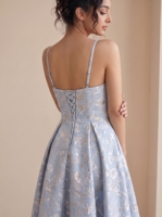 Robes de Soirée Jacquard pour Invitées de Mariage, Robes de Bal en Satin Froncé pour Femmes, Robe de Soirée Personnalisée Mi-Longue, Robe de Bal Formelle