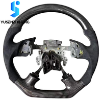 Volant en fibre de carbone à fond plat en cuir perforé compatible avec Honda Accord 7e génération 2003-2007 Acura TSX CL7/CL9 Plug and Play