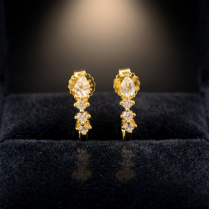 Boucles d'oreilles pendantes classiques Bella en argent sterling 925 plaqué or avec améthyste, idéales pour mariage, fête ou cadeau, avec options personnalisables OEM/ODM - Product Image 2