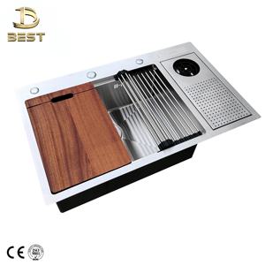 Cup Rinser Unbeatable Smartness Lavabo individual Acero inoxidable Fregadero de cocina cepillado hecho a mano Diseño de mostrador con forma de cuenco rectangular - Product Image 5