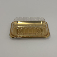 Boîte à gâteau au fromage élégante avec couvercle doré en PET, emballage alimentaire en plastique transparent jetable et recyclable