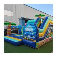 Grand château gonflable extérieur intérieur en PVC dauphin sautant videur enfants et adultes amusant ville aire de jeux toboggan à vendre