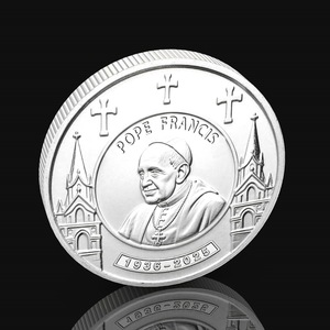 <span class=keywords><strong>Moneda</strong></span> conmemorativa <span class=keywords><strong>del</strong></span> <span class=keywords><strong>Papa</strong></span> Francisco de edición limitada, colección de monedas de plata conmemorativas religiosas para recuerdo de devoción, artesanías de Metal - Product Image 5