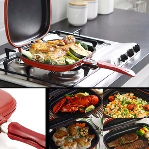 Sartén para hornear bistec de doble cara, herramienta de cocina antiadherente para barbacoa, utensilios de cocina estables, duraderos y fiables adecuados para el hogar al aire libre - Product Image 2