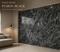 Marbre noir FANCY STONE FUSION, finition polie 1,8 cm, pour comptoirs de cuisine, murs de salle de bain et projets d'aménagement intérieur