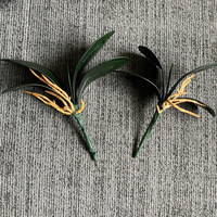 YL Realistische Handgemaakte Kunstmatige Phalaenopsis Cymbidium Orchidee Bladeren Huisdecoratie Bruiloft Bloemstukken Kunstmatige Potplant