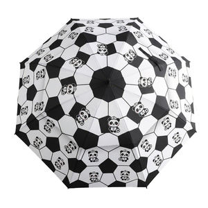 Venta de fábrica: Paraguas de golf de doble capa de 32 pulgadas con logotipo personalizado, impresión por transferencia térmica, diseño de panda, paraguas rectos. - Product Image 2