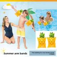 Bouées de bras gonflables en PVC pour enfants, motifs fruits et animaux, flottabilité renforcée, design 3D dessin animé, épaisseur 0,18 mm pour la natation et la baignade