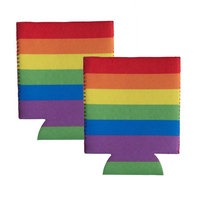 Canette personnalisée en néoprène, 12oz, motif arc-en-ciel, pour refroidir la bière, impression par Sublimation, manchon moulant