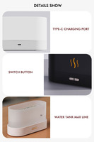 Diffuseur d'arômes à flamme unique et populaire OEM, alimenté par USB, lumière de flamme monocolore, humidificateur d'air parfumé pour la maison