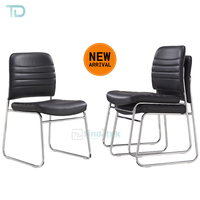 Chaise de bureau empilable en acier, best-seller, avec empilage pour la salle d'attente à domicile, en cuir PU, pour réception, visiteurs, invités