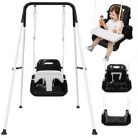 Balançoire pour bébé et tout-petit, siège pivotant intérieur/extérieur avec harnais de sécurité, siège en plastique, structure en métal, fabriqué en Chine