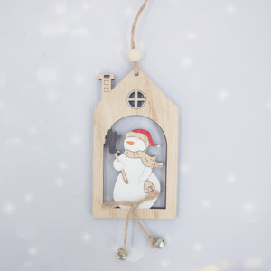 Adornos de Rodajas de madera de Navidad, ideas de corte láser, <span class=keywords><strong>Reno</strong></span> redondo hueco, árboles de Navidad, diapasón, tallado de madera, proveedor de adornos - Product Image 6