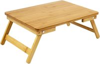 Bureau en bambou pour ordinateur portable avec support réglable pour ordinateur portable Support de moniteur d'ordinateur pour la maison Bureau Chambre Support pliable pour ordinateur portable