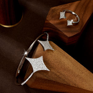 ชุดเครื่องประดับ <span class=keywords><strong>CZ</strong></span> ไมโครปูแบบเรียบง่ายชุดแหวนกำไลรูปดาวชุดเครื่องประดับงานหมั้นสำหรับผู้หญิง S-<span class=keywords><strong>527</strong></span> - Product Image 3