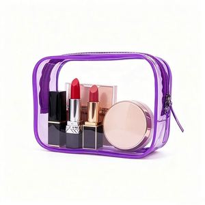 PVC Waterproof Cosmetic <b>Bag</b> Zipper Closure Portable Travel Toiletry Pouch for Skincare Storage <b>Transparent</b> <b>Makeup</b> Organizer - Product Image 3
