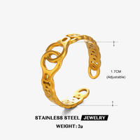Cincin Baja Tahan Karat Model Garis Silang Sederhana Gaya Eropa dan Amerika untuk Wanita, Hip Hop Personal 18K Emas