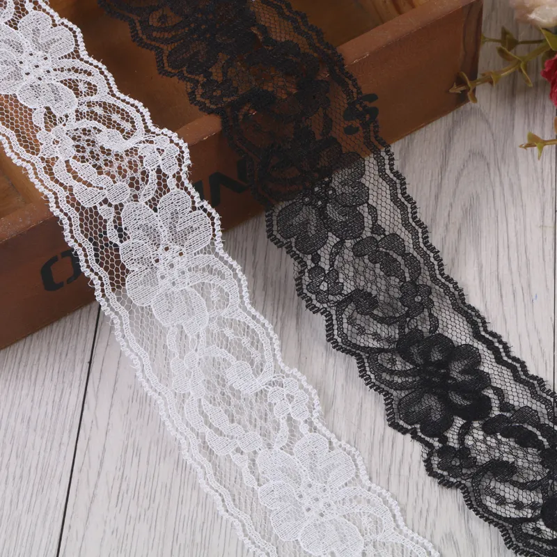 Factory price single-layer black and white water-soluble mesh embroidery lace