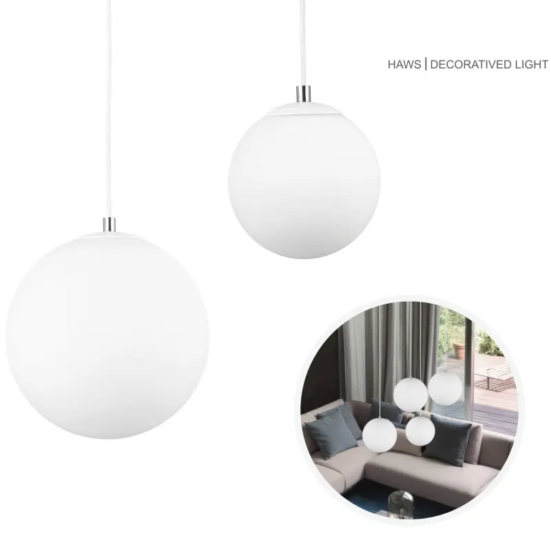Illuminazione domestica Indoor E27 E28 Glass Bubble Ball Led lampade a sospensione a soffitto Design moderno Ball Hanging Wire Track Light Fixture