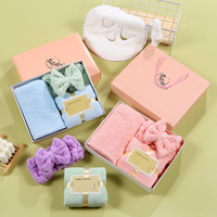 Super épais absorbant salle de bain dame femmes visage masque serviette serviette de bain cheveux secs bonnet 3 pièces saint valentin coffrets cadeaux