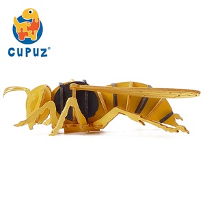 3D côn trùng giấy mô hình câu đố, trang trí nhà Giấy Thủ công mỹ nghệ 3D đồ chơi giáo dục cho trẻ em, Ong - Product Image 3