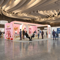 Stand d'exposition personnalisé 20x30 en aluminium modulaire avec cadre SEG et éclairage LED avec bande lumineuse
