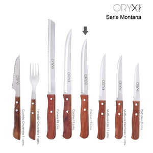 Coltello da Cucina Montana, Lama in Acciaio Inossidabile, 13 cm. Manico in Legno - Product Image 5