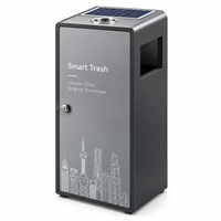 Poubelle compacteuse automatique en métal résistante aux intempéries avec capteur intelligent pour mobilier urbain intelligent