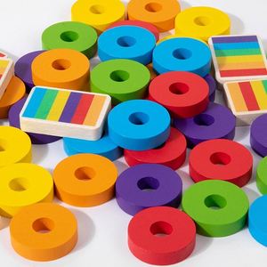 Jouets éducatifs amusants pour filles et garçons de maternelle, développement des compétences, reconnaissance des couleurs et tri, blocs d'empilage arc-en-ciel pour bébés - Product Image 4