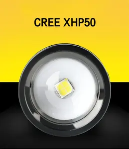 benutzerdefiniert lange strecke hohe leistung super-hell zoom-taschenlampe taschenlampe wasserdicht XHP50 leistungsstark taktische LED-Taschenlampe
