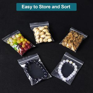 Paquete de 300 bolsas transparentes con cierre de cremallera de 3 x 4 pulgadas, bolsas de plástico resellables para almacenamiento de joyas, para relojes y gafas - Product Image 3