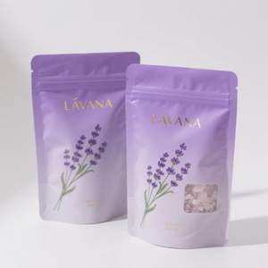 Bolsas personalizadas impresas con frente transparente para envasar mariscos, bolsas para sal rosa, sobres para sal. - Product Image 4