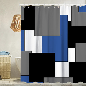 Cortina de <span class=keywords><strong>ducha</strong></span> impermeable con diseño de animales marinos, delfines y peces, cortinas de baño con paisaje marino, decoración para el baño - Product Image 2