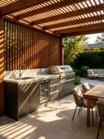 Muebles de Cocina para Exterior de Estilo Nórdico, Gabinete de Acero Inoxidable, Diseño Minimalista, Muebles para Barbacoa en el Patio Trasero, Parrilla de Gas, Gas Natural, Resistente al Agua