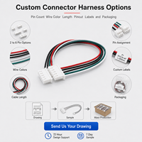 Câble de raccordement personnalisé avec connecteur fil-carte 2-6 broches pas de 2,54 mm pour l'électronique de contrôle de circuits imprimés