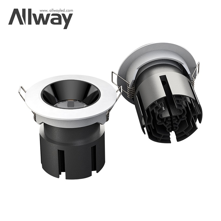 ALLWAY Hot Sale Dimmable Spot Light Adjust Down Light Stair Cabinet Lamp Recessed Led Spotlight