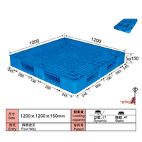 Entrepôt Heavy Duty 1200x1200mm Hdpe Euro Racking Palette Double Face Palette Plastique