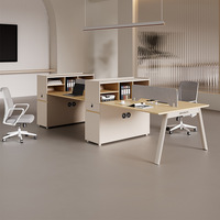 Ensemble de bureau et chaise de direction moderne avec tiroir de rangement à roulettes en bois