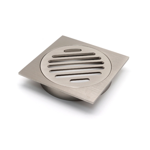 Filtre de vidange de sol caché de salle de bain en cuivre chromé carré nickelé - Product Image 1