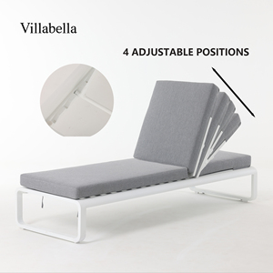 Chaise longue d'extérieur moderne, mobilier de jardin, cadre en aluminium, lit de soleil réglable avec coussin pour hôtel de luxe, bord de piscine, plage - Product Image 2