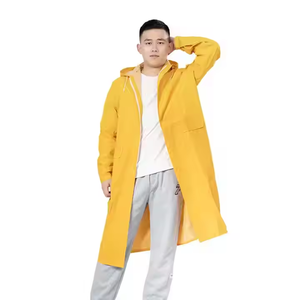 PVC giallo per <span class=keywords><strong>Poncho</strong></span> <span class=keywords><strong>uomo</strong></span> e donna tutto il corpo impermeabile impermeabile antivento per escursioni all'aperto singolo o doppio nastro - Product Image 3