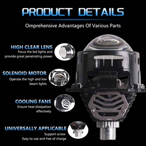 Sanvi S7 Bi LED Lens Headlights High Performance 51-55W Auto LED Lens 3 Inch Lighting for Auto Car New Lamp - Product Image 4