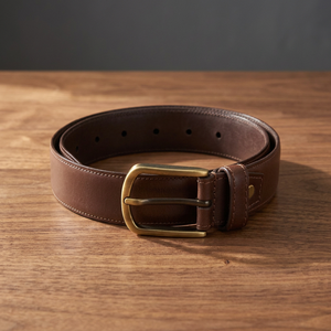 Cinturón de Lujo para Hombre, Casual, con Hebilla Cuadrada de Acero, Cuero Vacuno, Ancho y Largo Personalizables, 100% Cuero Genuino, Ecológico, Precio de Fábrica - Product Image 1