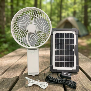 Outdoor Folding Storage Travel Rechargeable Camping Fan Three-speed Portable Household USB Charging <b>Mini</b> Fan with <b>Solar</b> <b>Panel</b> - Product Image 1