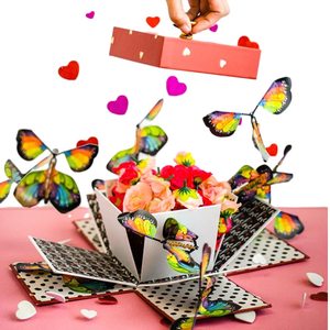 Caja Sorpresa con Mariposas Voladoras y Logotipo Personalizado, Caja de Embalaje de Papel de Lujo, Caja Explosiva Mágica DIY para Regalos de Boda al por Mayor - Product Image 4