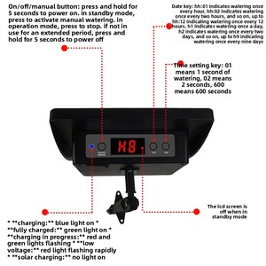 Sistema di irrigazione automatico a goccia F119 ad energia solare con timer <span class=keywords><strong>per</strong></span> piante in vaso da esterno, kit autoirrigante da giardino - Product Image 4