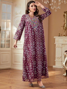 Nouvelles Abayas brodées de Dubaï pour femmes, robe de soirée maxi musulmane, kaftan turc, djellaba, robe islamique, jalabiya - Product Image 2