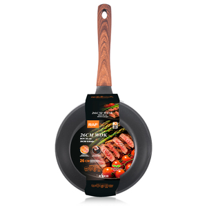 <span class=keywords><strong>Wok</strong></span> RAF R.5438 de 26 cm de profondeur pour sauter et faire sauter les aliments, avec poignée en bois, surface antiadhésive, base composite pour la plupart des types de plaques de cuisson - Product Image 1